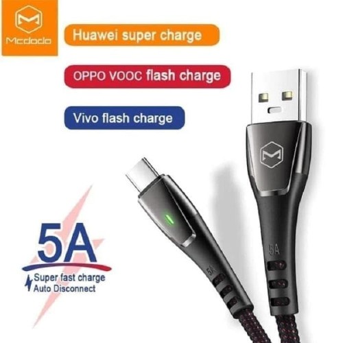 MCDODO AUTO DISCONNECT KABEL CHARGER USB TYPE C SUPER CHARGE 5A