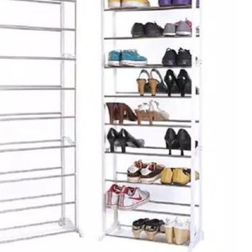 ➳ RAK SEPATU BESI JILBAB HIJAB KERUDUNG DISPLAY GANTUNG SERBAGUNA 10 TINGKAT PORTABLE PUTIH ♕