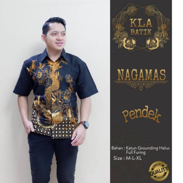 Flash Sale Naga Emas Kemeja Batik Pria Full Furing Katun Halus Primisima YQm1bjS0WONm9M
