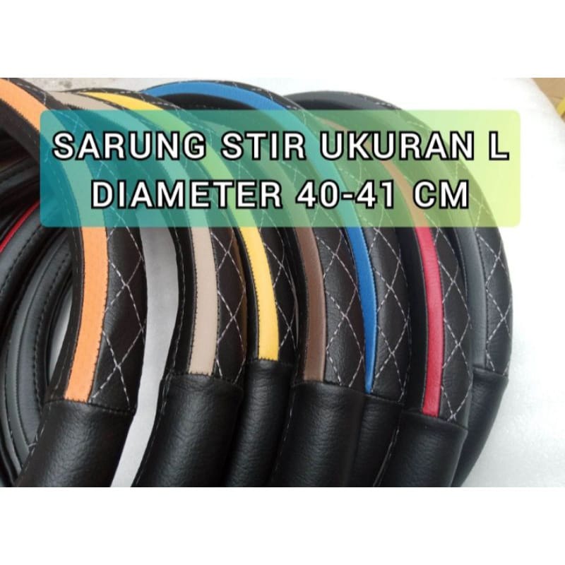 Sarung stir ukuran L / Sarung stir mobil Truk canter / sarung bungkus stir colt diesel L300 / cover stir mobil ukuran L / sarung stir kulit / cover exellent Batik Balok ukuran L