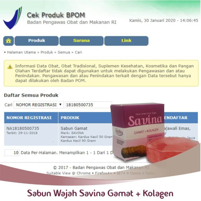 Sabun Savina Gamat Tazakka Untuk Wajah