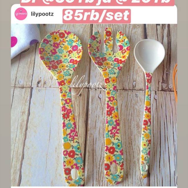 Spatula sutil melamin besar bunga