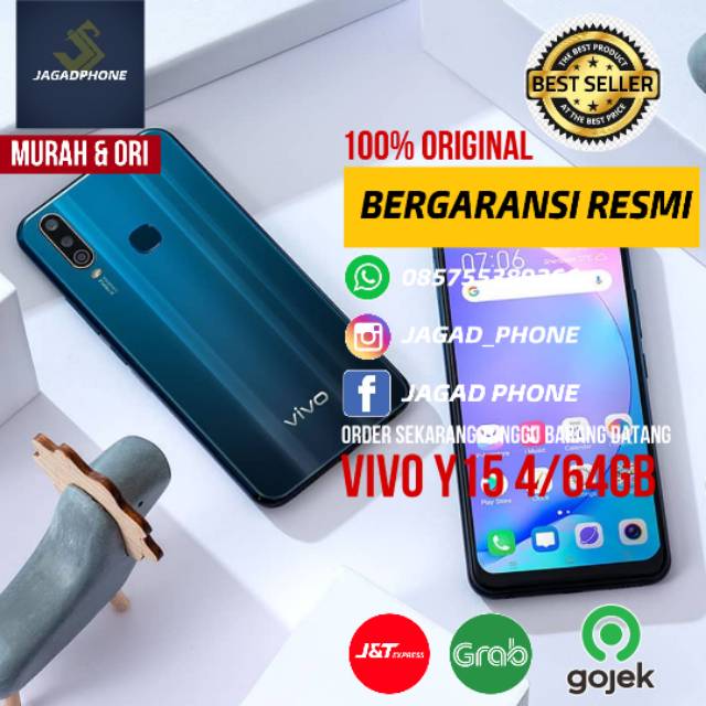 Hp smartphone smart phone Vivo Y15 Ram 4GB Rom 64GB Android murah