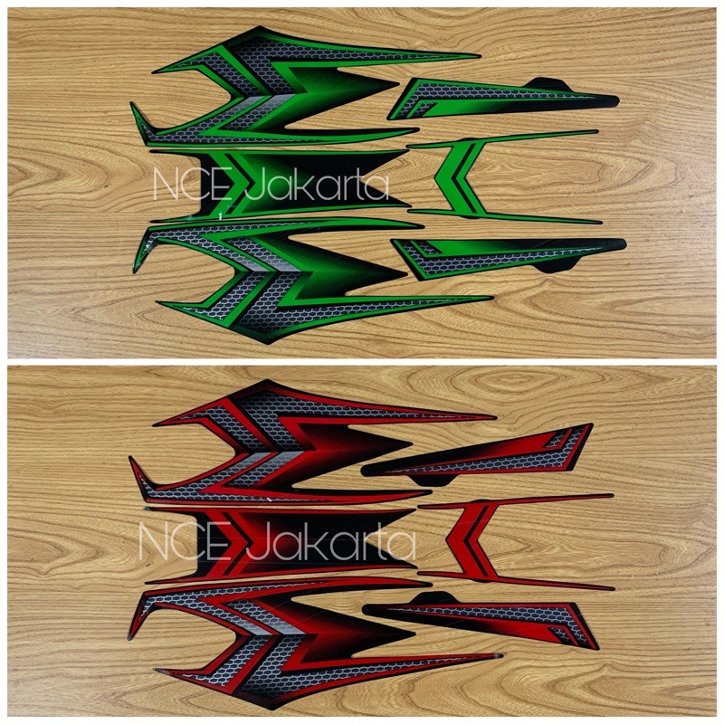 STIKER STRIPING RX KING SPESIAL EDITION CUSTOM 2004 HIJAU MERAH