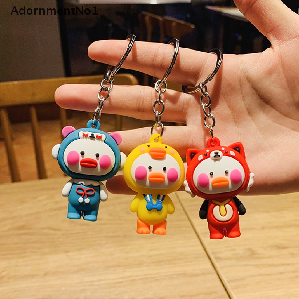 [AdornmentNo1] Cartoon Cute Duck Figure Keychains Little Yellow Duck Bag Pendant Key Ring Gifts [new]