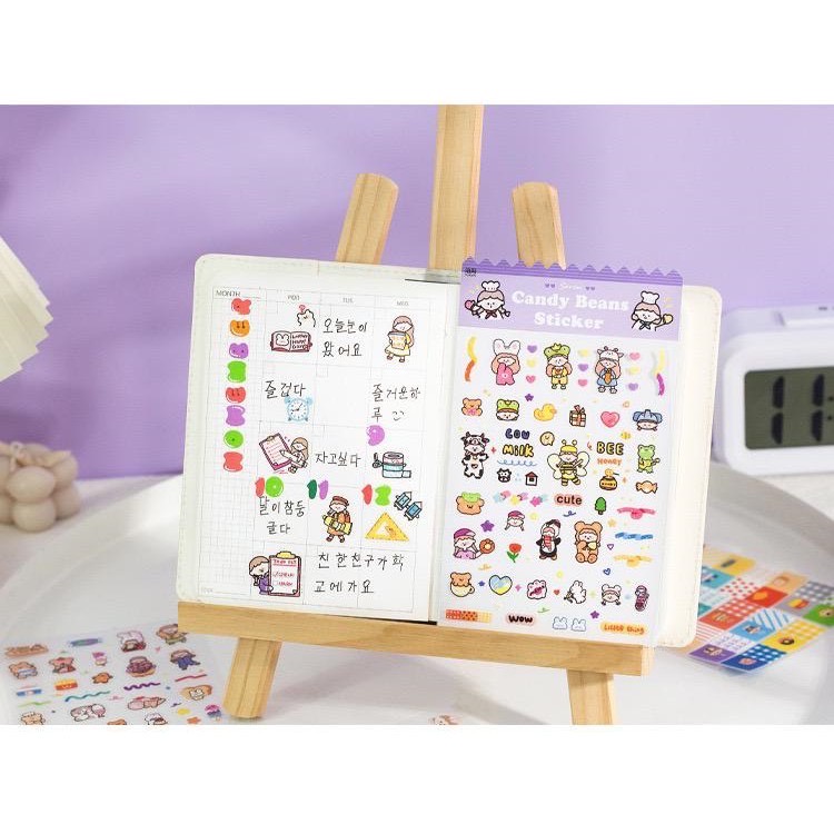 

[Selcyshine] SET 4 Lembar Pcs CANDY BEANS Sticker Burjo / Sticker Jurnaling / Sticker Anak-Anak