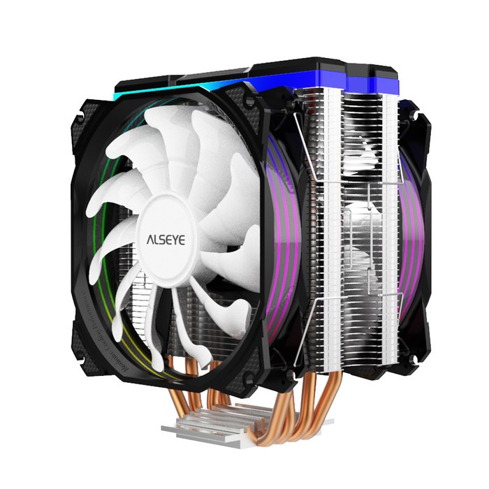 Alseye M120D MAX Series RGB CPU Cooler Gaming Fan Processor 4 Pipes