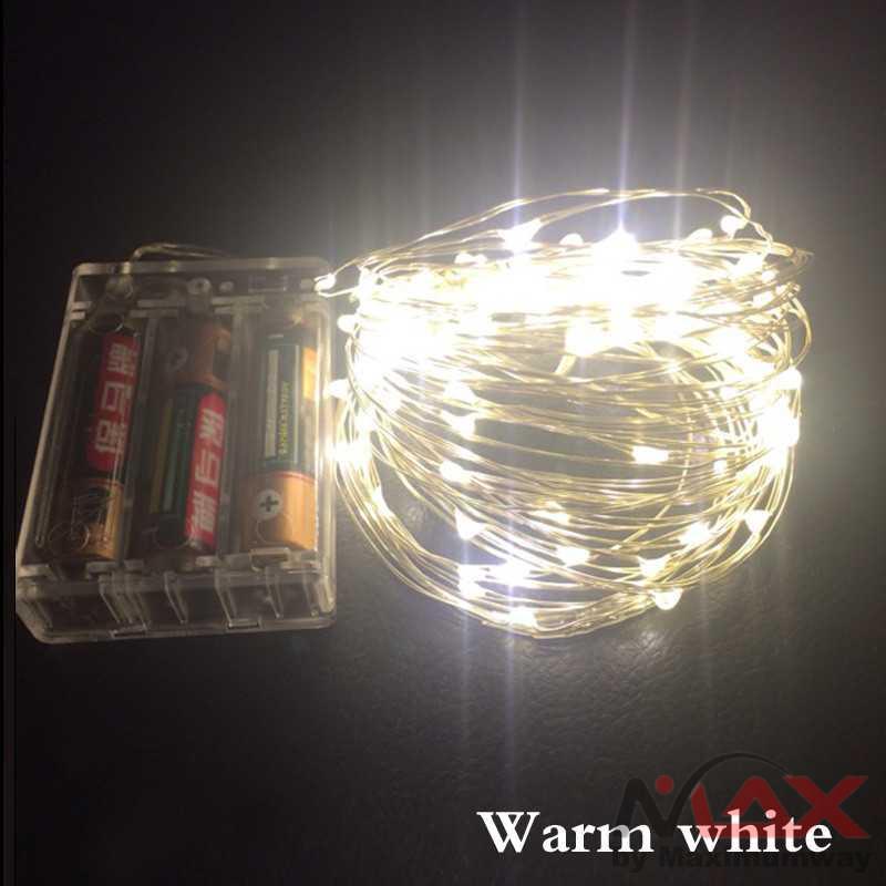 Lampu hias untuk kerajinan tangan atau hiasan lain tenaga baterai panjang 5meter isi 50 Led Lampu Hias Dekorasi 50 LED 5 Meter Multi Warna Warna Warm White Led Garland Christmas Tree Fairy Light Luce Waterproof Home Garden Party Outdoor Holiday Decoration