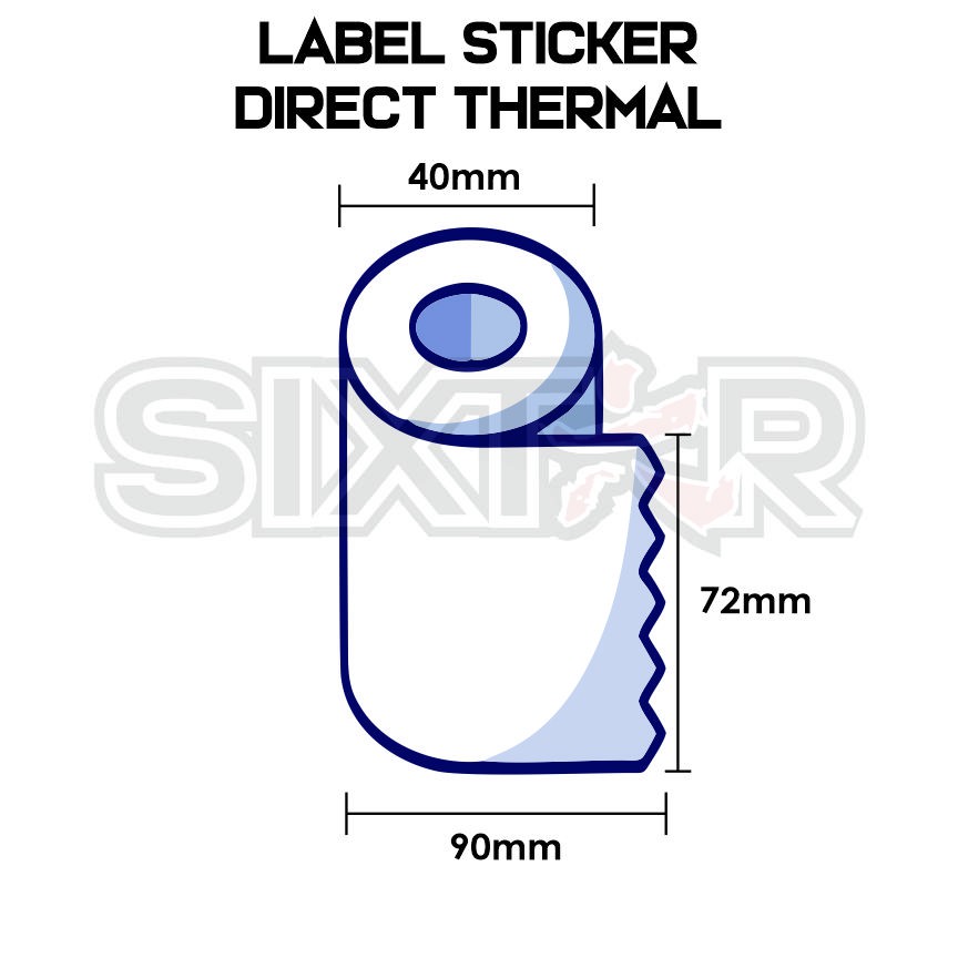 Semicoated Label Sticker 72x90x80 1Line Core 1inch Label Barcode