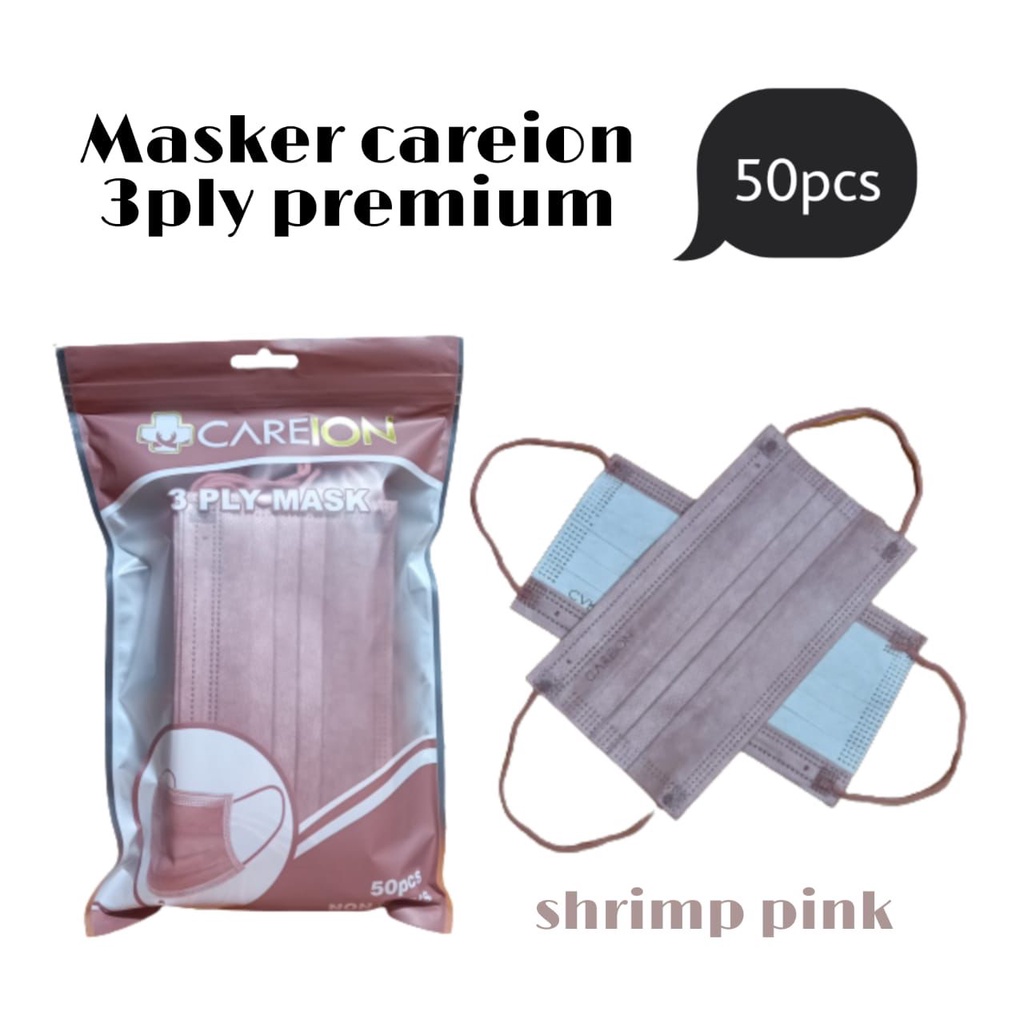 MASKER 3PLY EARLOOP PREMIUM CAREION ISI 50 PCS MASKER WAJAH 3 PLY MASK