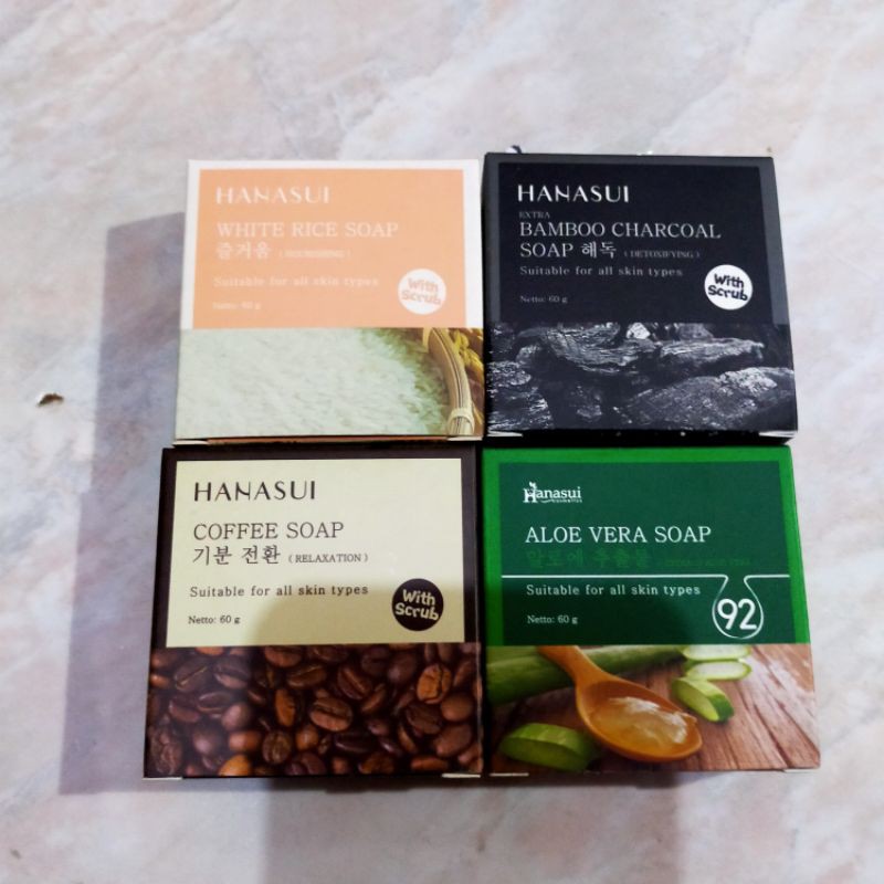 Hanasui soap rice aloevera Charcoal coffe