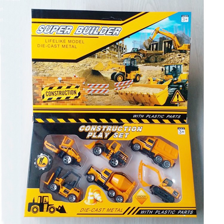 Diecast Mobil Mainan Anak Laki laki Truck Metal Super Builder Construction Play Set