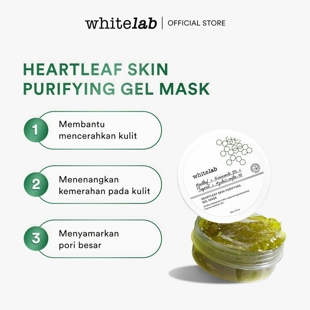 Whitelab Heartleaf Acne Soothing Gel Mask - Masker Atasi Dan Menenangkan Kulit Jerawat Dan Iritasi, Bebas Kusam Dengan Bha &amp; Allantoin [BPOM]