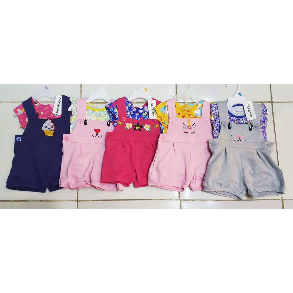 Overall+Kaos Anak Bayi Perempuan Nexx setara CarterLove, Catell Import