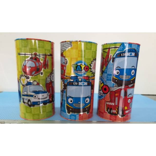 Celengan kaleng metalik karakter Tayo, Frozen MTC105 / Celengan Technoplast tabung Frozen, Tayo