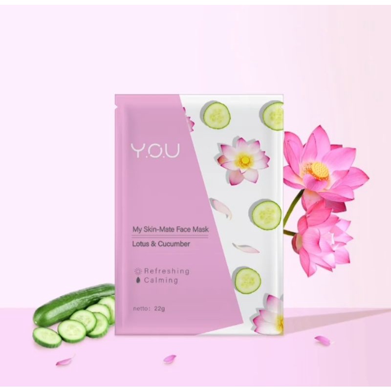 ☀️cahaya acc☀️shet mask lotus&amp;cucumber You