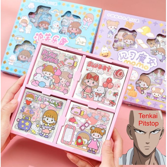 

Stiker deco girl PET Momo Series / Cute girl 5 Lembar (RANDOM)