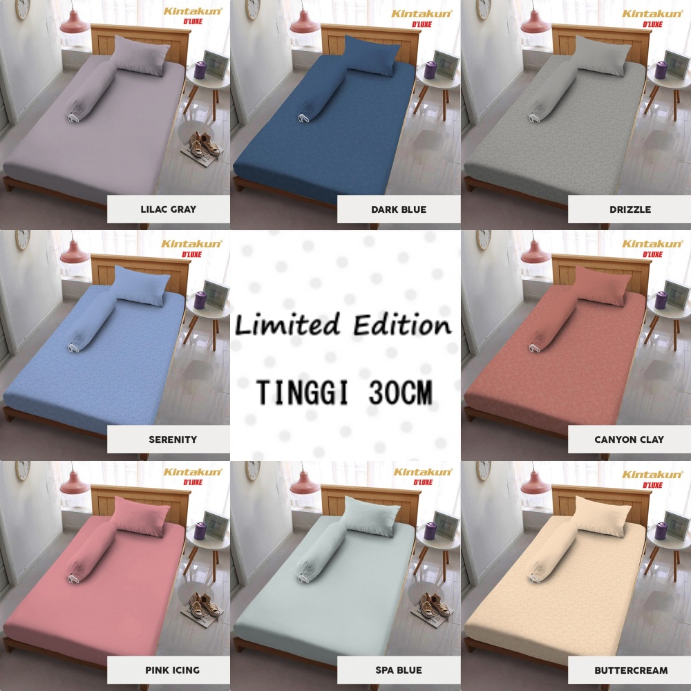 Kintakun Dluxe - Sprei Single T30 (120x200) tinggi 30 LIMITED EDITION POLOS KOREA Terlaris pilihan