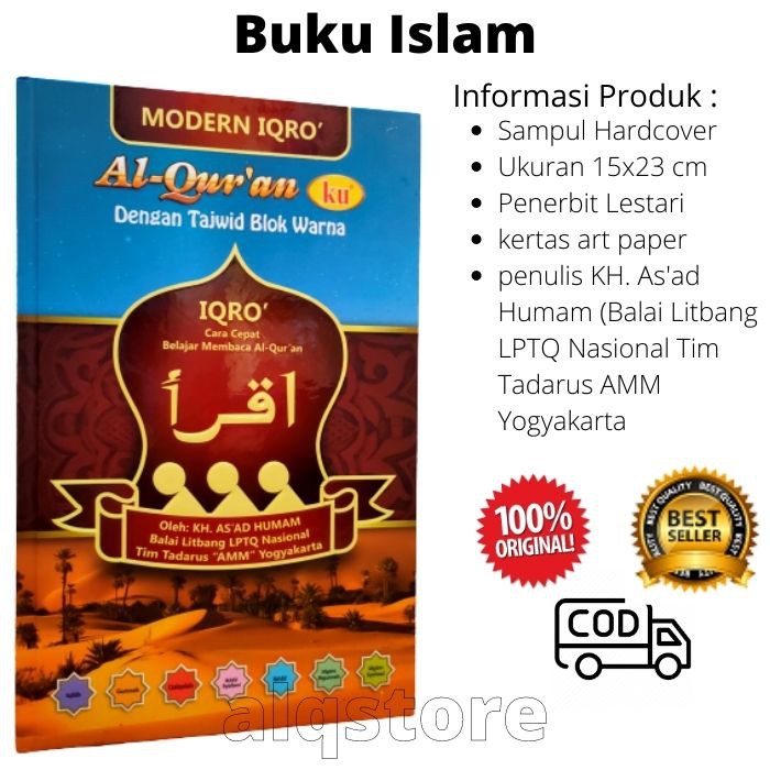 Modern Iqro Buku Iqra Dengan Tajwid Blok Warna Belajar Alquran Al Quran
