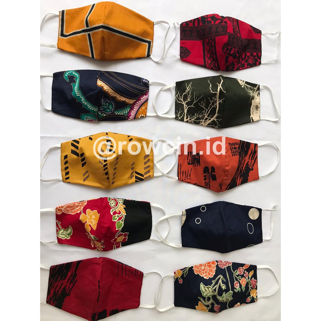 MASKER KAIN BATIK (BAHAN KATUN) 3 PLY