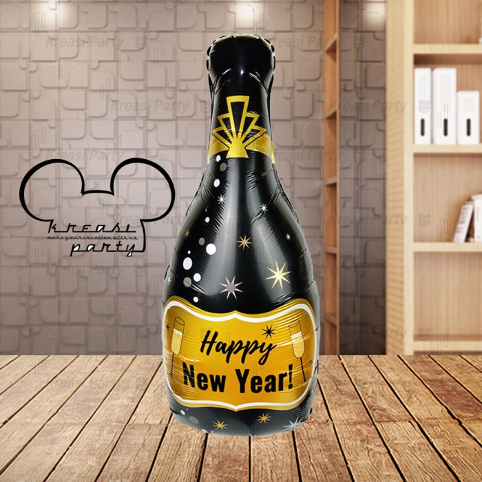 Balon Botol Happy New Year / Balon Foil Botol / Balon Botol