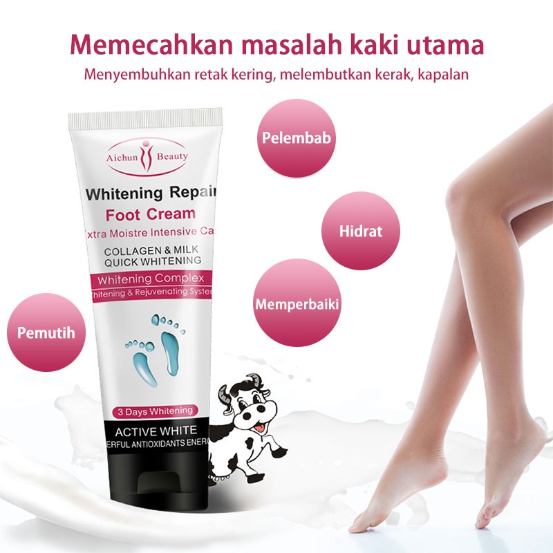 obat kaki pecah dan kering krim kaki pecah dan kering Foot mask Foot Cream Obat Kaki Pecah Dan Kering Masker kaki pengelupas kulit mati Enghalus tumit kasar 100ML Bahan susu alami / Bergizi dan melembabkan / Menghilangkan kulit mati dari kaki