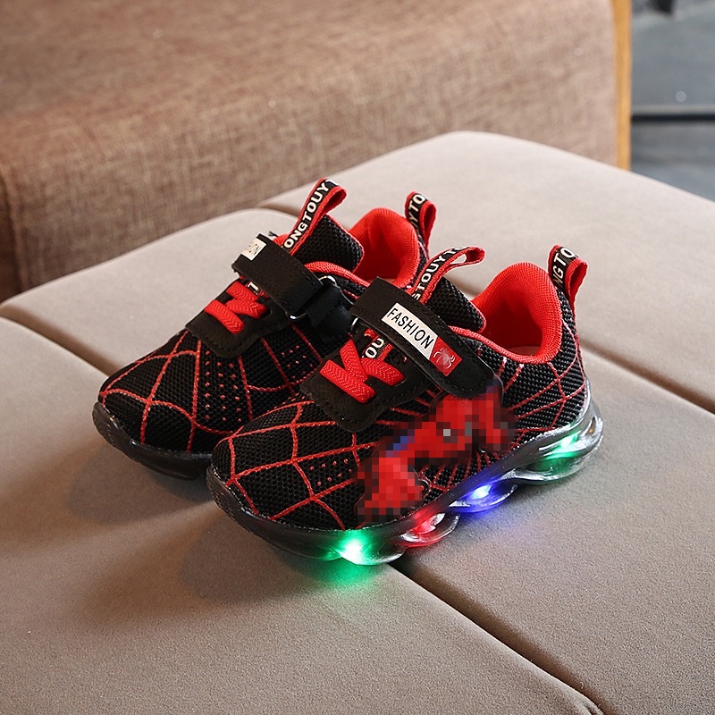 Sepatu Anak Laki Laki Spiderman / Sepatu Sneaker Anak Cowok / Sepatu Anak LED / Sepatu Anak Cowok