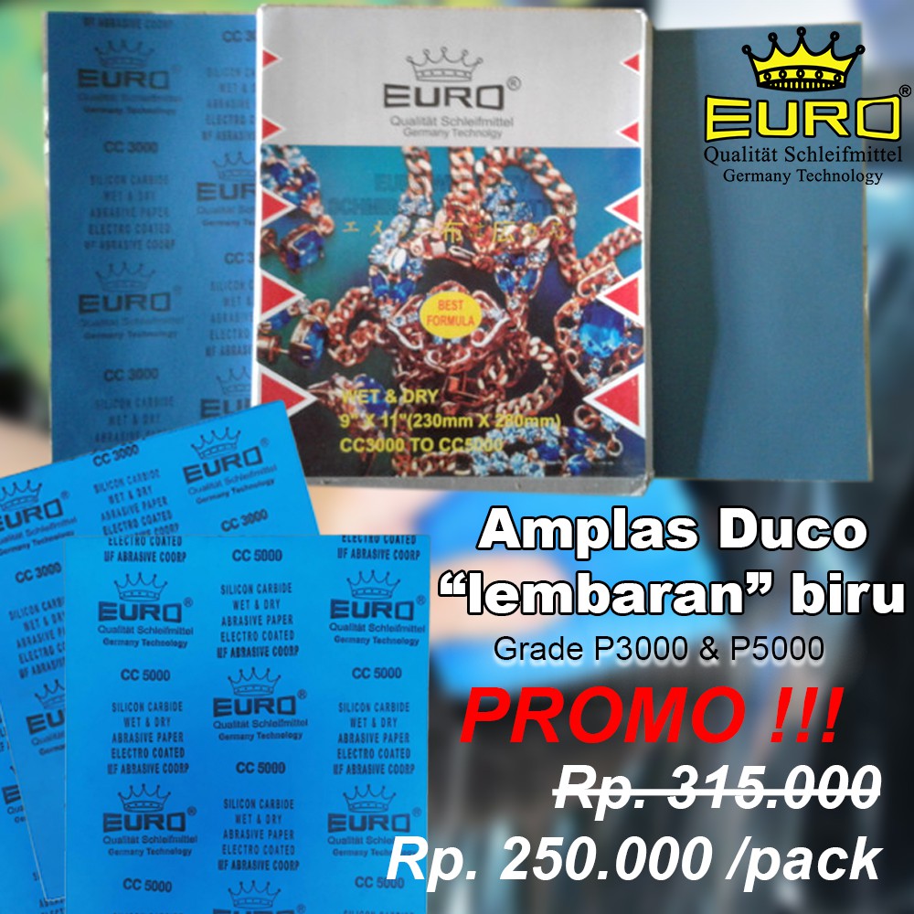 Amplas Lembar / Amplas Gosok / Amplas Duco Biru P3000 s/d P5000 EURO