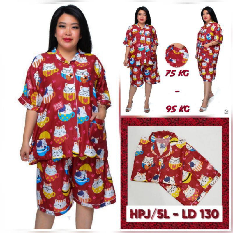 BAJU TIDUR BIG SIZE LD 120 130/PIYAMA SET CELANA JUMBO MOTIF KARAKTER