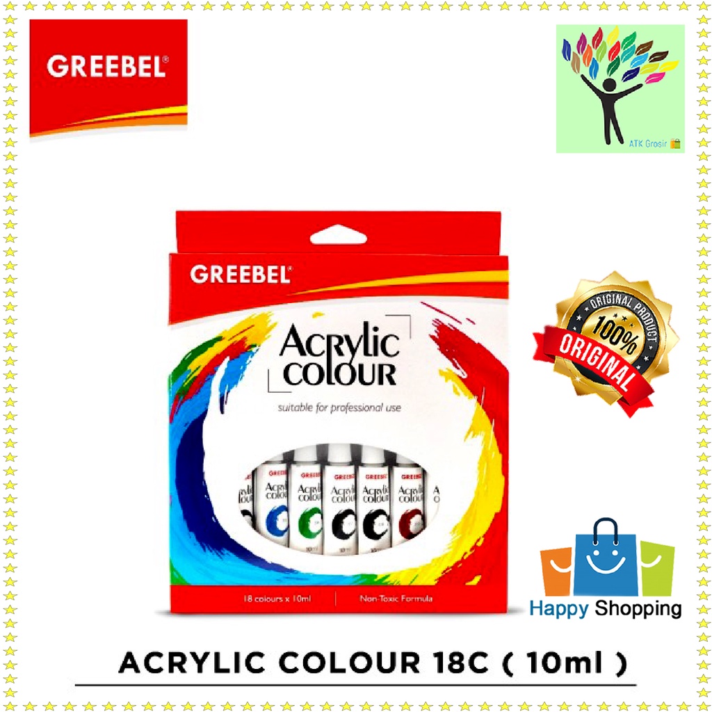 

Cat Akrilik / Acrylic Colour / Acrylic Paint 10ml 18 Warna - Greebel