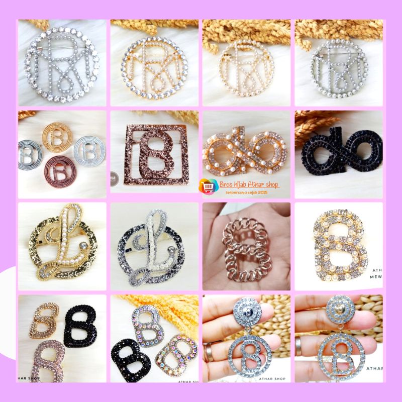 bross signature branded/Bros B /brooch button/Bros hijab buttonscarves Athar shop scarves murah