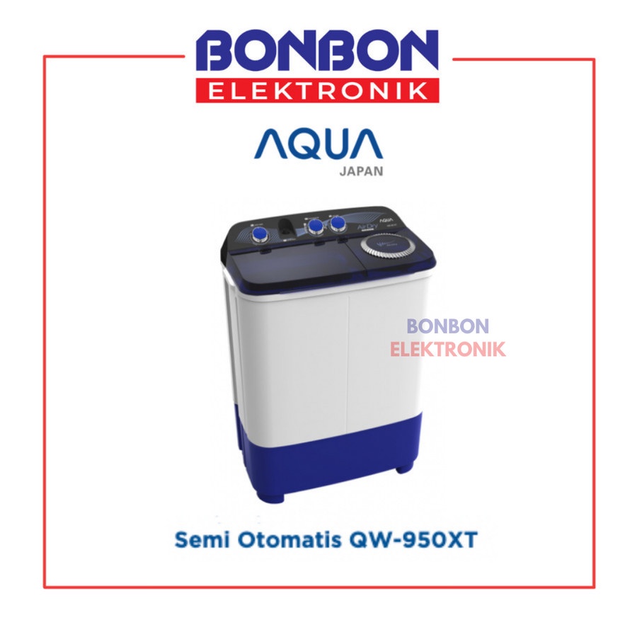 AQUA Mesin Cuci 2 Tabung 9KG QW-950XT / QW 950 XT / QW950XT