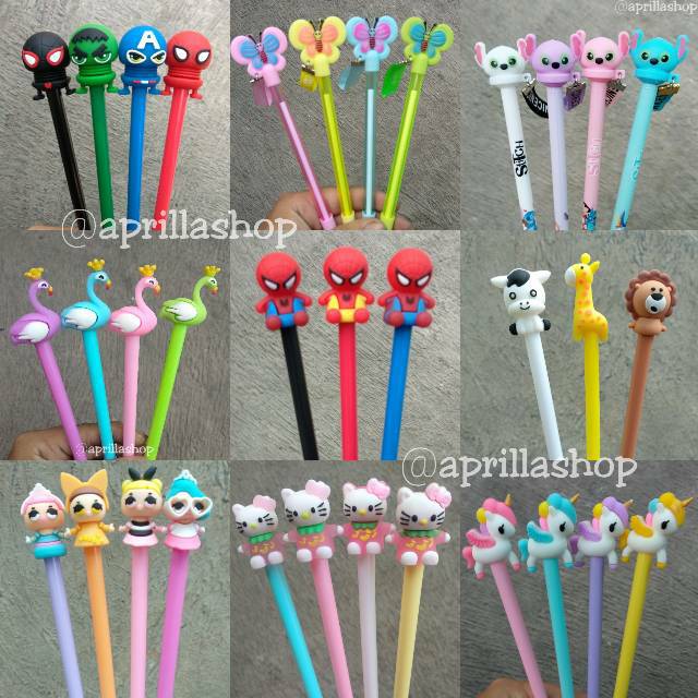 

Paket Campur Pulpen Karakter lucu unik gemes (isi 6 pulpen)