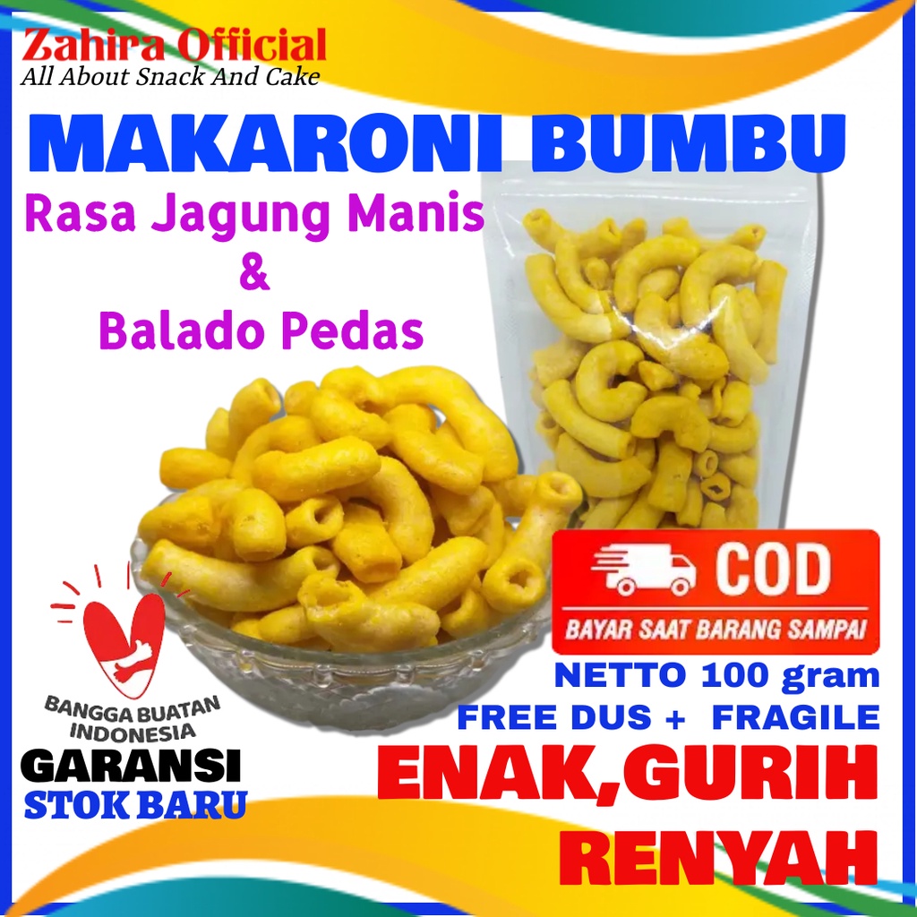 

Kerupuk Makaroni Bumbu Rasa Balado Jagung Manis 100gr