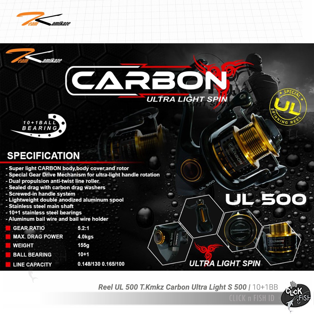 PART Reel KAMIKAZE CARBON UL 500 / HI CARBON 3000 Spin 100% ORI | Drag Knob Ass / Bail Wire / Bail A