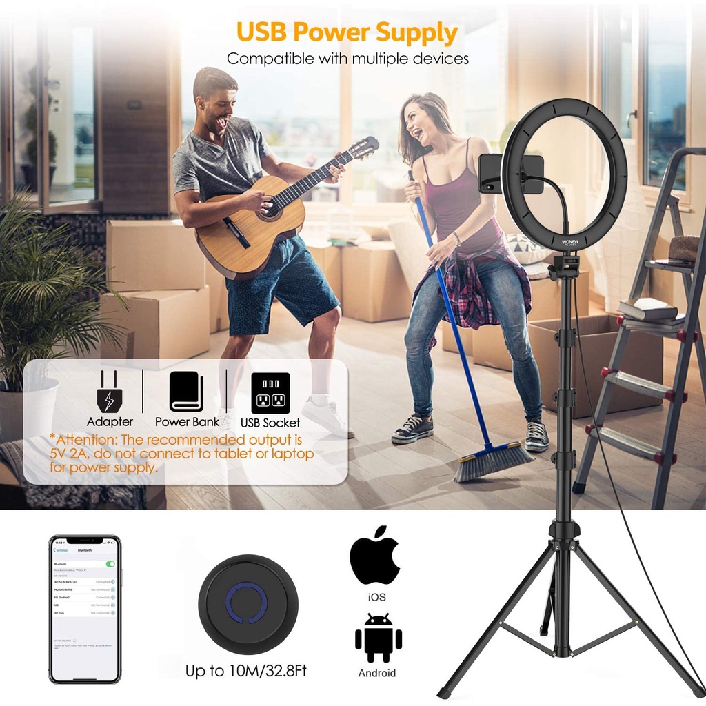 Tripod Ringlight Lampu Stand Tripot 2 Meter + Lampu 26cm Tripot Besi Set Live Vlog Makeup Lighting