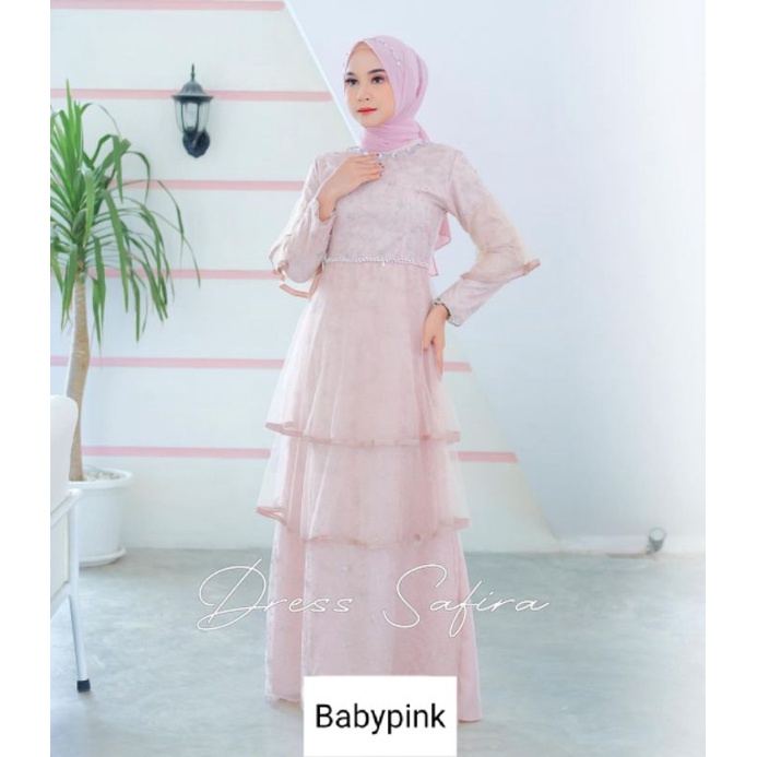 SAFIRA DRESS VOL.2 Baju Pesta Lace bordir motif dan tulle tutu /Gaun Prewedding / Lamaran / Wisuda