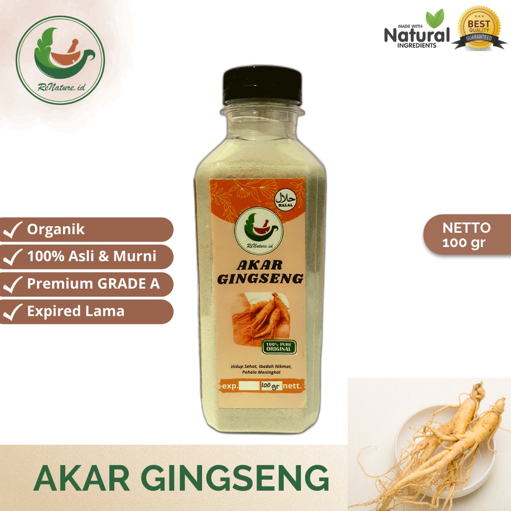 

PROMO!!! AKAR GINGSENG BUBUK 100 GRAM ORIGINAL RENATUREID / GINGSENG JAWA AKAR ALANG ALANG - AKAR ALI ALI BUBUK GINGSENG KOREA