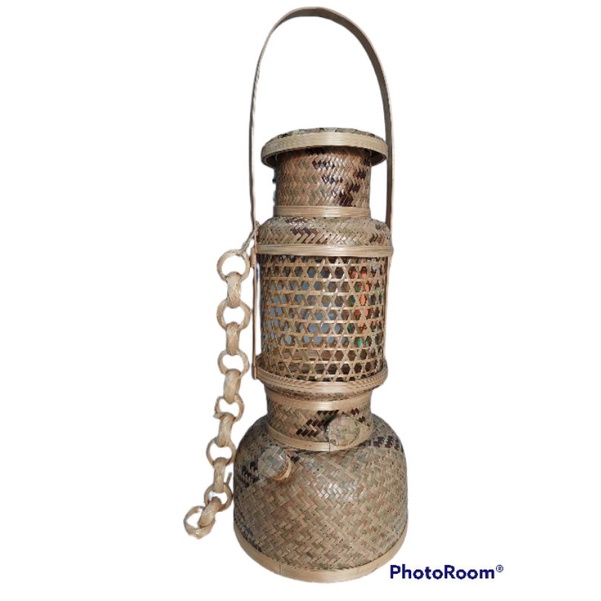 Lampion bambu model petromax, lampu gantung, lampu gantung bambu, lampu hias