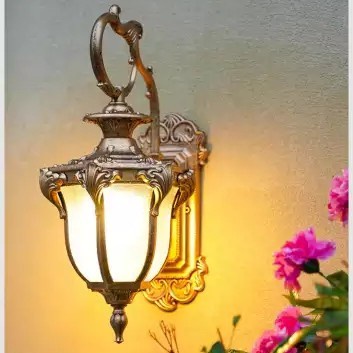 Lampu Hias Tempel Outdoor Dinding Waterproof Minimalis Dekorasi Teras - GOLD ANTIK