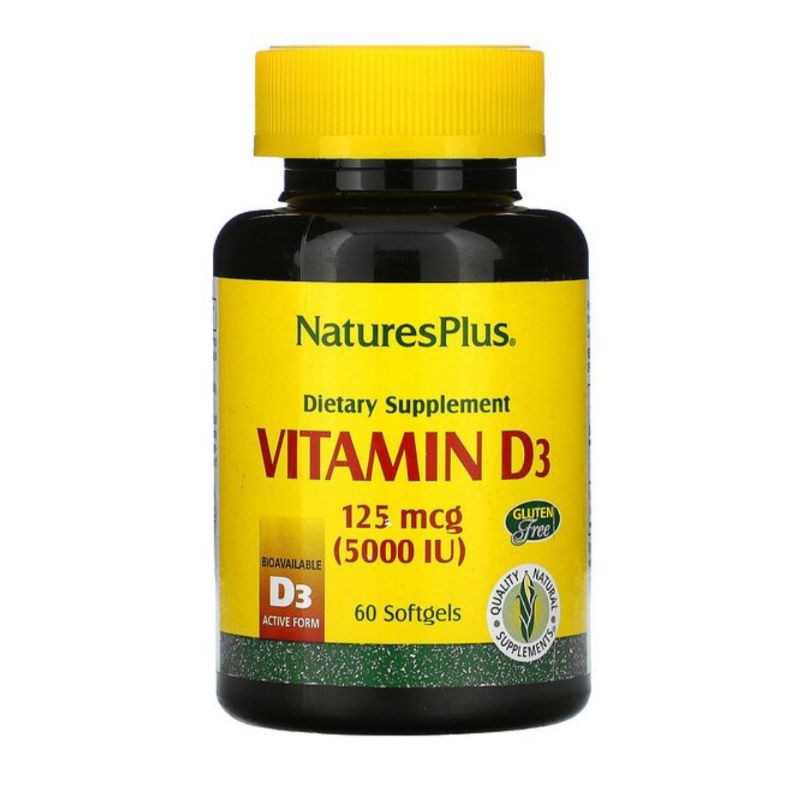 Natures Plus Vitamin D3 5000 IU/ 5000iu 60 softgels Nature Plus Nature's Plus ORIGINAL USA