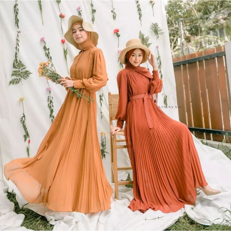 Hazel Dress Caramel Size L by Ainayya