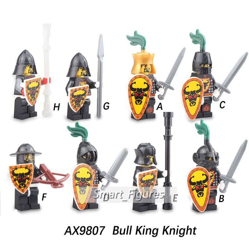 Ax9807 Mainan Balok Bangunsusun Model Lego Bentuk Bull King Knights Untuk Hadiah Anak