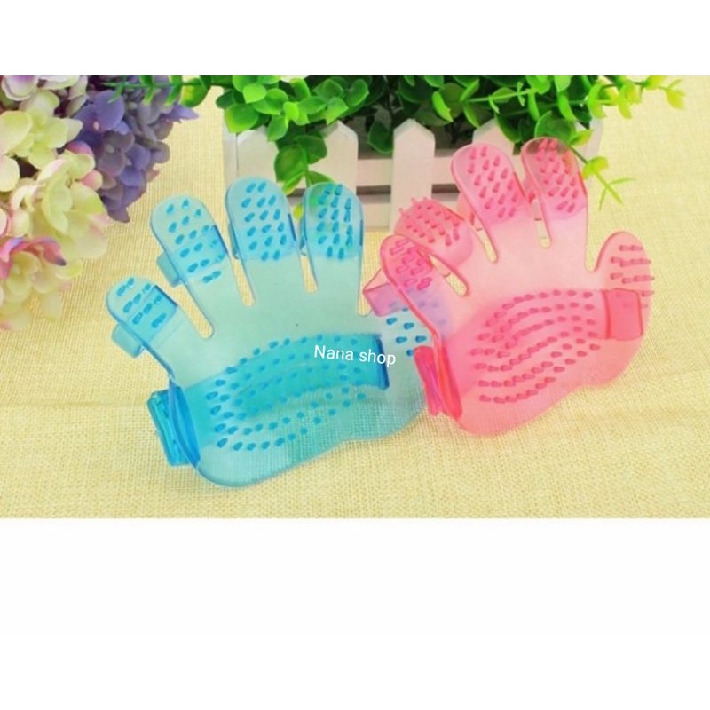 Sarung sikat mandi anjing kucing bentuk tangan grooming pet glove