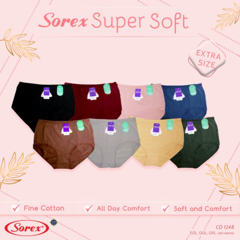 Celana Dalam Wanita CD Sorex Basic 1248 Super Soft Extra Size Jumbo Harga Per 1 pieces
