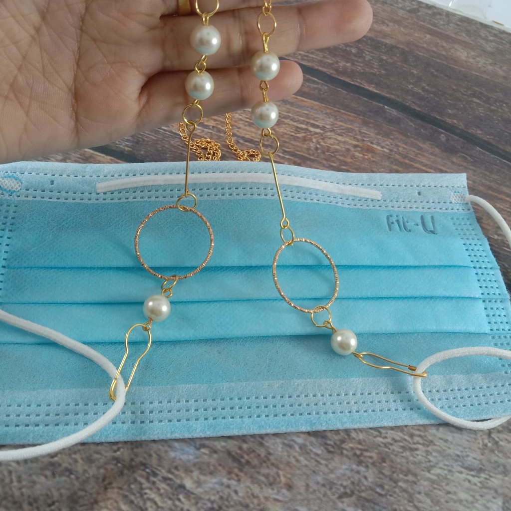 Strap masker mutiara Tali Masker / Kalung Masker /Masker Lanyard - Mutiara kalung masker wanita