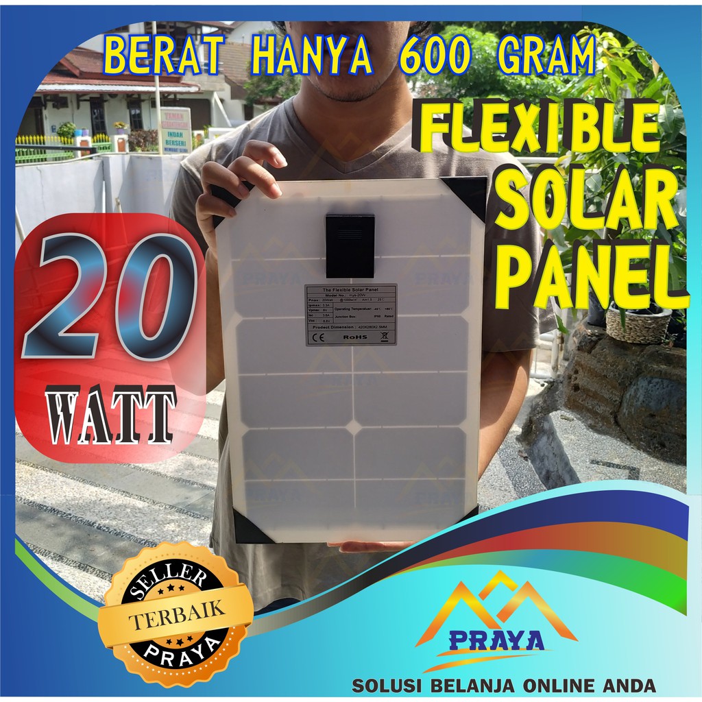 Flexible solar panel 20w listrik surya 20 watt mono 20watt solar surya