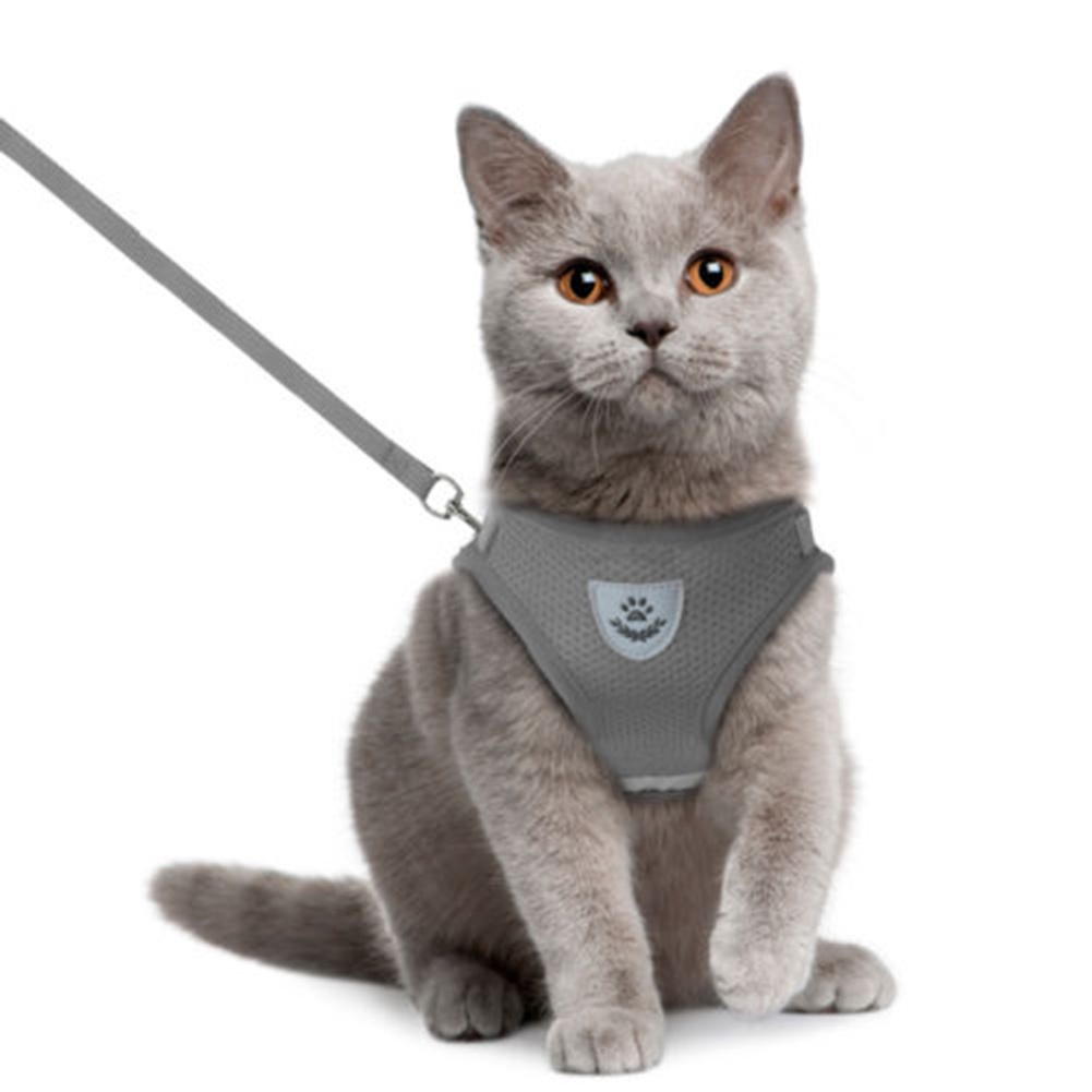 [Jianxin] Pet Cat Small Dog Adjustable Reflective Walking Harness Vest with Lead Leash