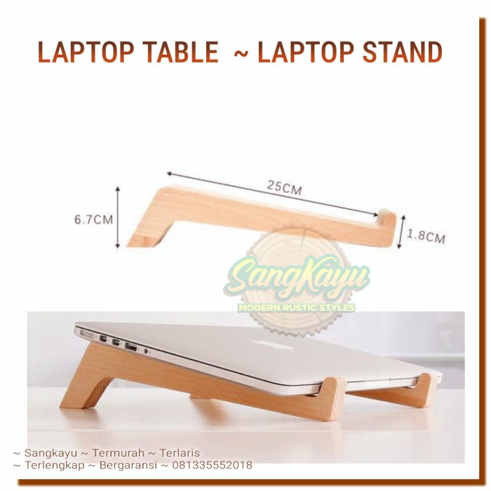 Laptop stand laptop meja laptop kayu macbook stand Notebook stand 002 - KAYU MAHONI