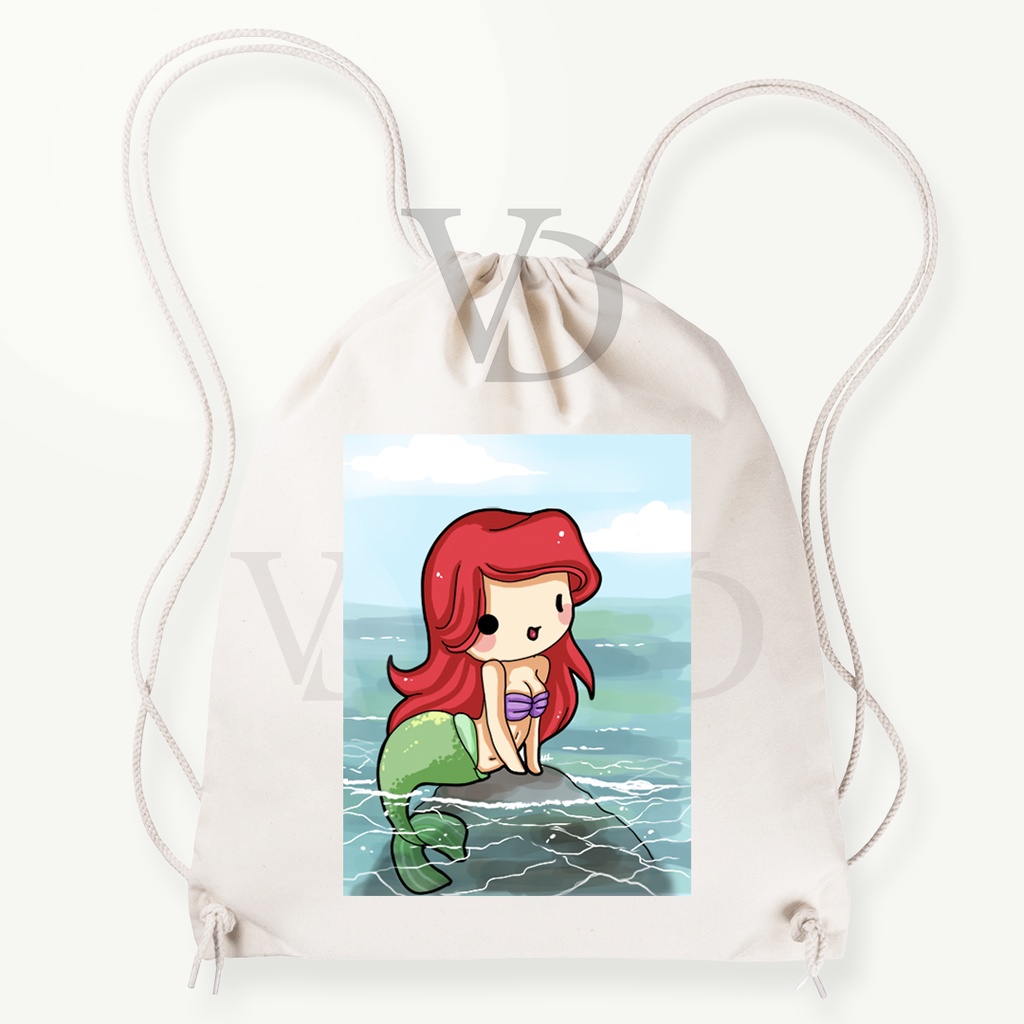 Tas Serut  kanvas / tas serut disney / tas lucu/ tas gendong kanvas / tas custom korea / tas motif frozen cinderella